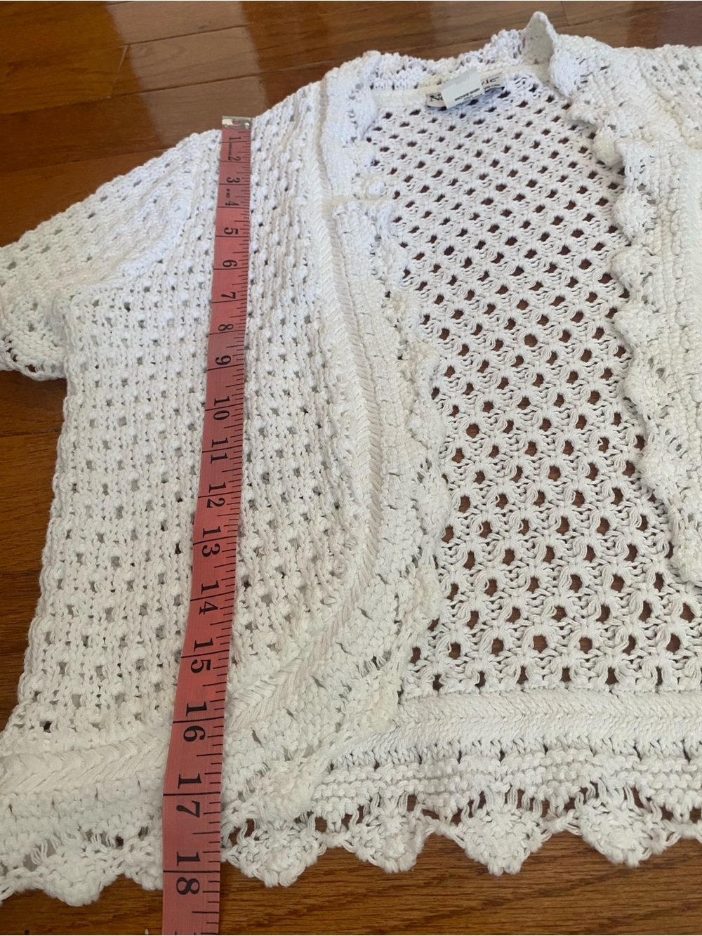 NorthStyle White Open Knit Crochet Cardigan Sweater Shrug Boho Cottagecore Small - Picture 10 of 10